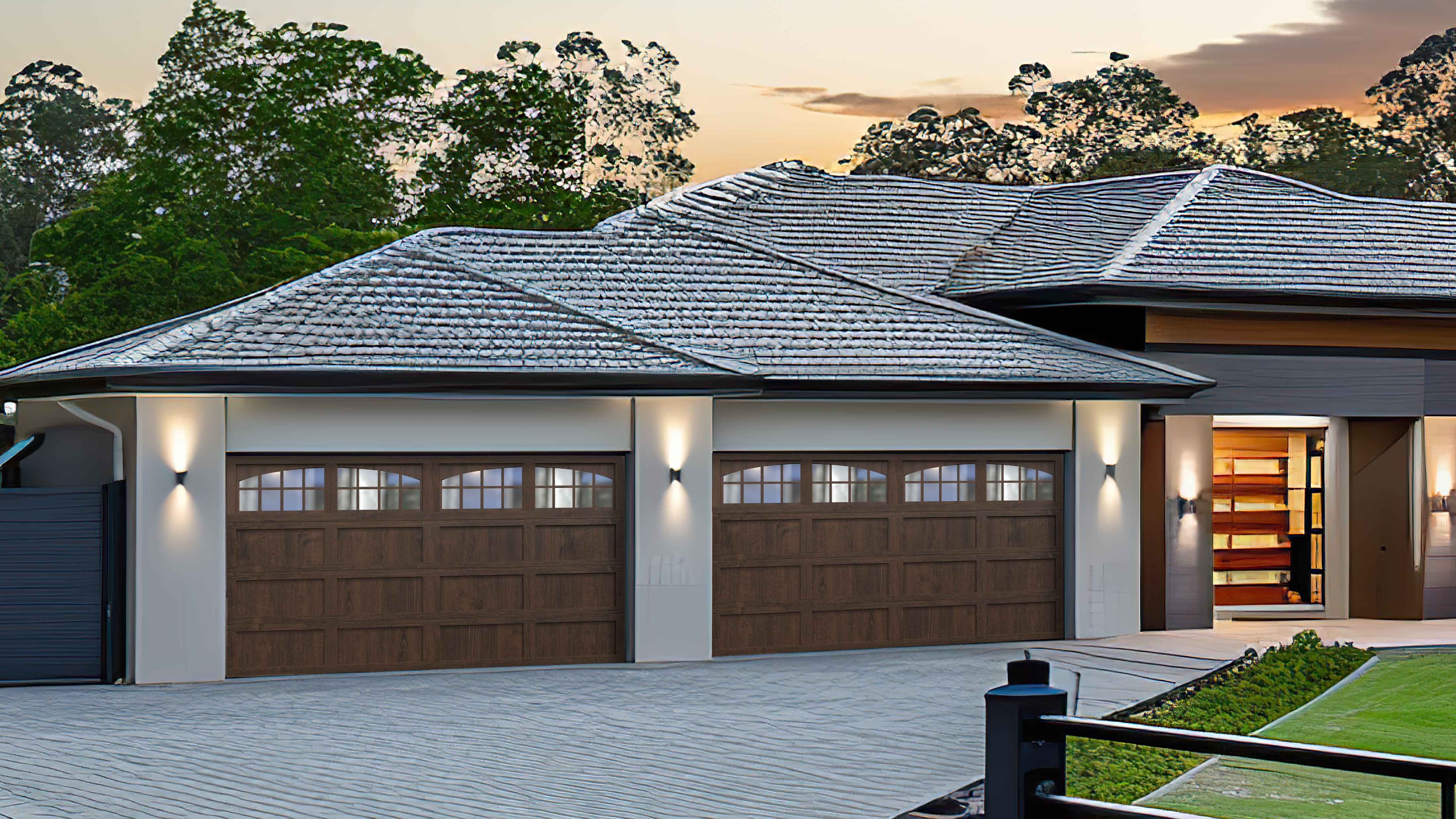 Contemporary Long Panel Garage Door 